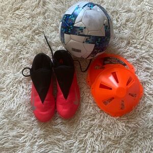 Package women football shoes, football ball and 4 marker discs